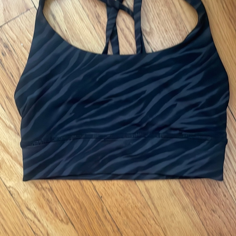 Lululemon Energy Long line Black Zebra Print Sports Bra